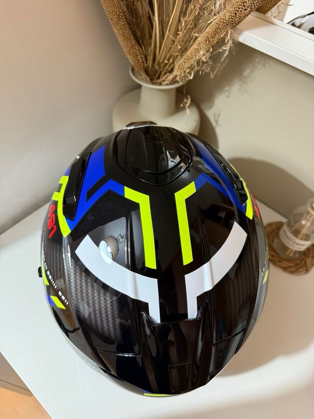 Casco Scorpion EXO-491: Azul, Negro, Amarillo 