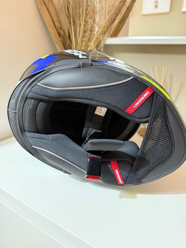 Casco Scorpion EXO-491: Azul, Negro, Amarillo 
