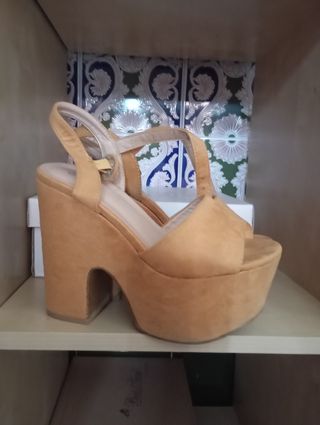 Zapatos plataforma mujer marrón