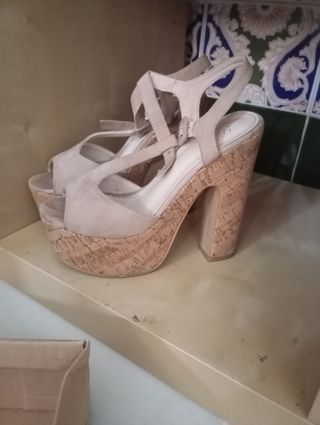 Zapatos plataforma mujer marrón