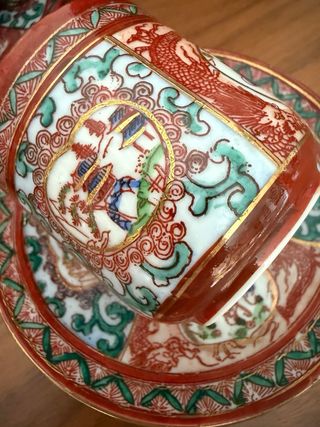 Juego té porcelana oriental