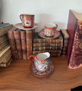 Juego té porcelana oriental