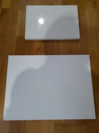 2 baldas madera blancas