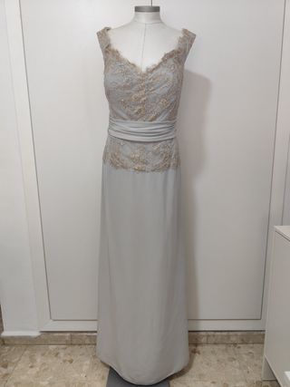 Vestido  Rosa Clará  cocktail gris-plata