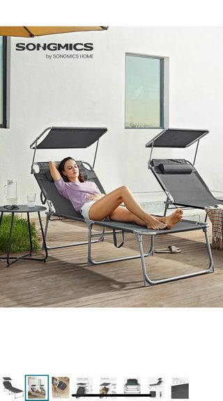 Tumbona Plegable con Toldo - 150kg