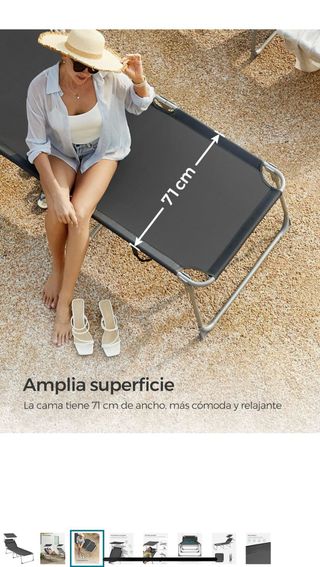 Tumbona Plegable con Toldo - 150kg