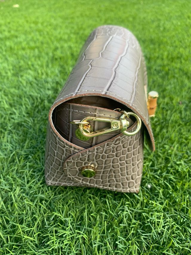 Bolso bandolera piel beige