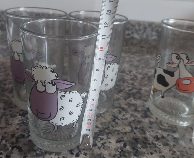 6 Vasos infantiles vacas-ovejas