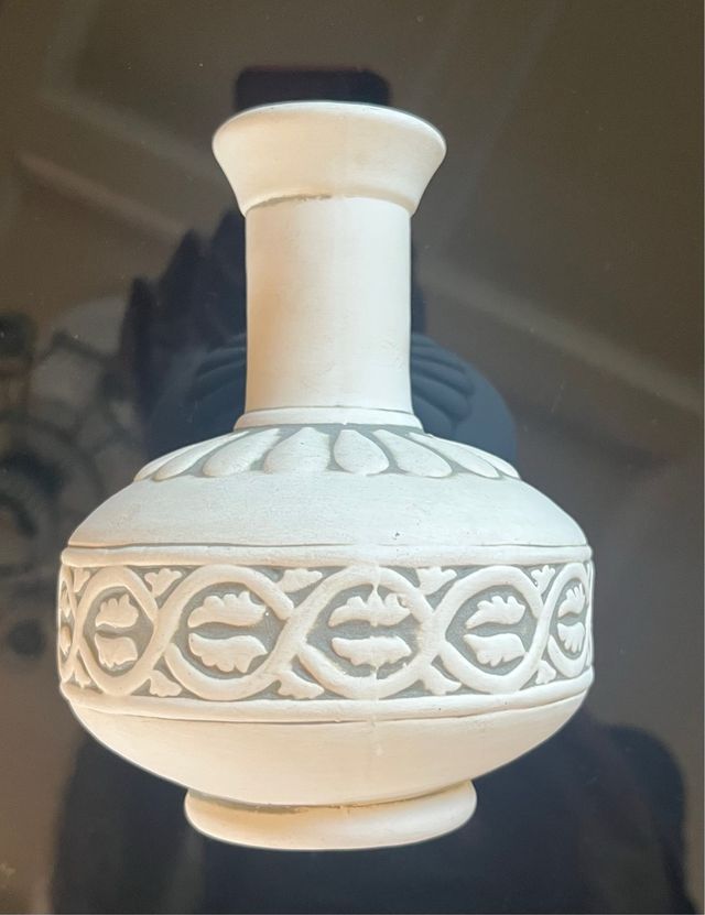 Vaso Ceramica Bianco Decorato