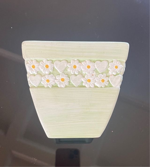 2 Portavasi Ceramica Verde|Bianco