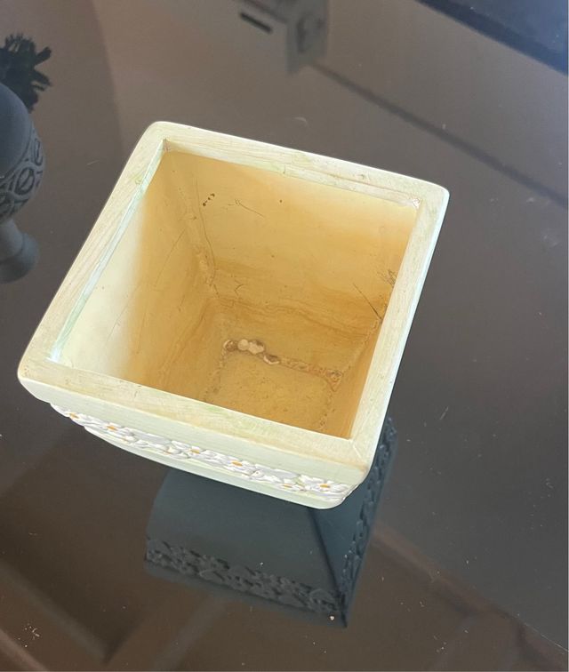 2 Portavasi Ceramica Verde|Bianco