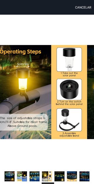 LUCES SOLARES piscina. 5u