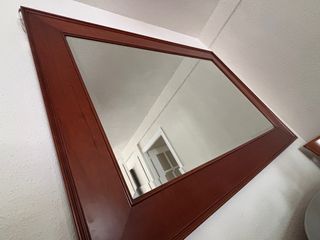 Espejo madera marrón grande