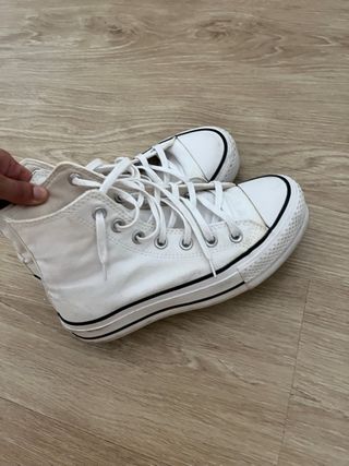 Converse blancas altas plataforma