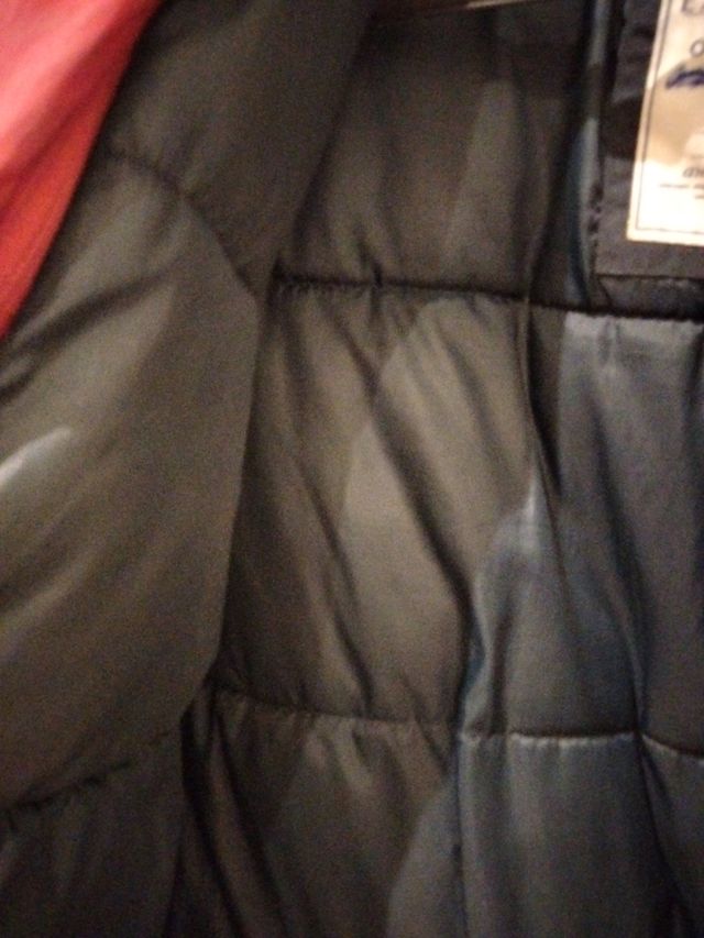 Abrigo plumas azul marino-rojo