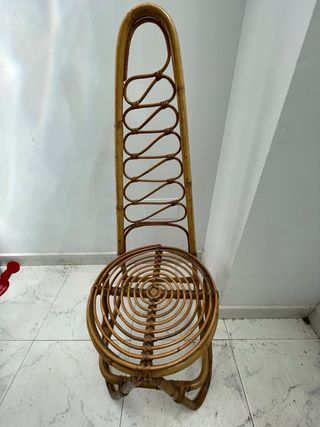 Silla mimbre vintage años 70