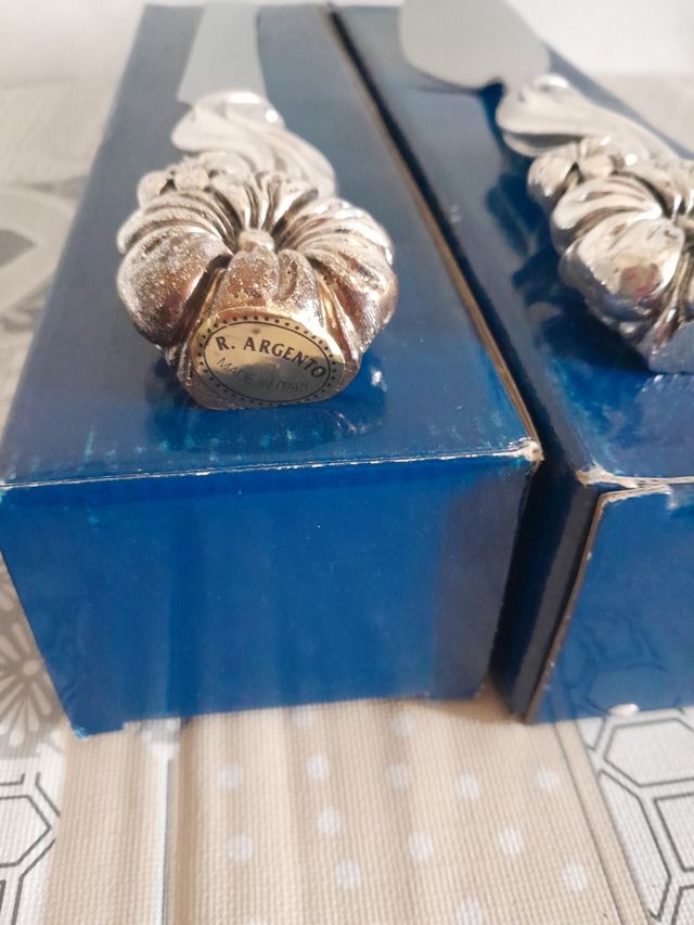 Set coltelli torta argento vintage