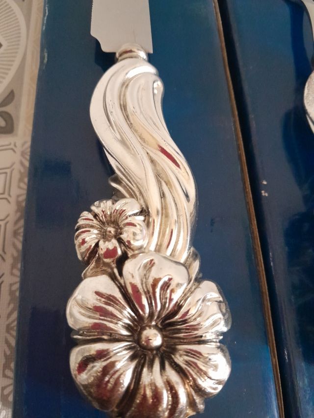 Set coltelli torta argento vintage