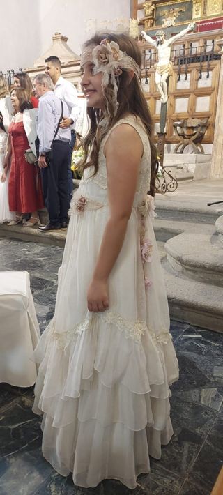 Vestido comunión Hortensia Maeso blanco