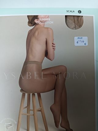 Medias Ysabel Mora reductoras beige talla L Nuevo