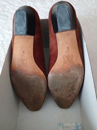 Zapatos ante marrón, avellana mujer -talla 37