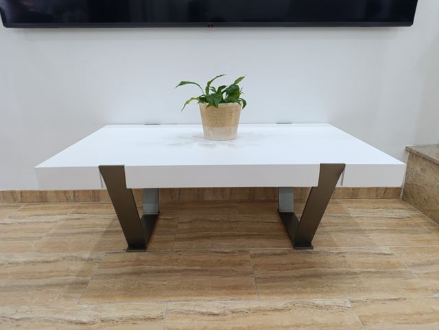 Mesa centro blanca y gris - Moderna