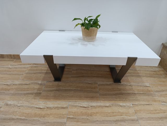 Mesa centro blanca y gris - Moderna