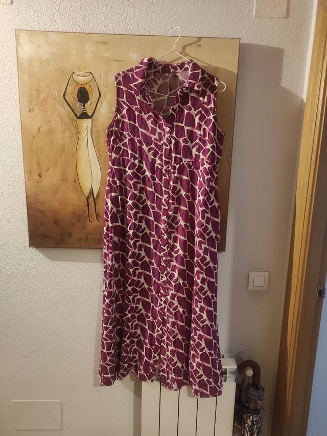 Vestido largo estampado- morado