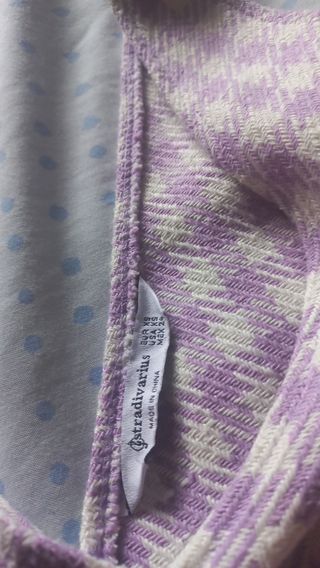 Mono corto vichy morado-blanco