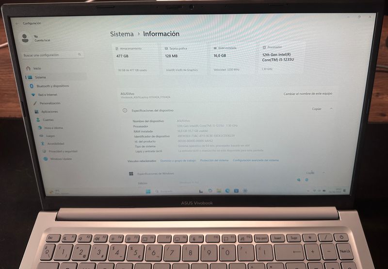 Portátil Asus Vivobook 15 Core i5 1235U 16Gb 500Gb afbeelding 2