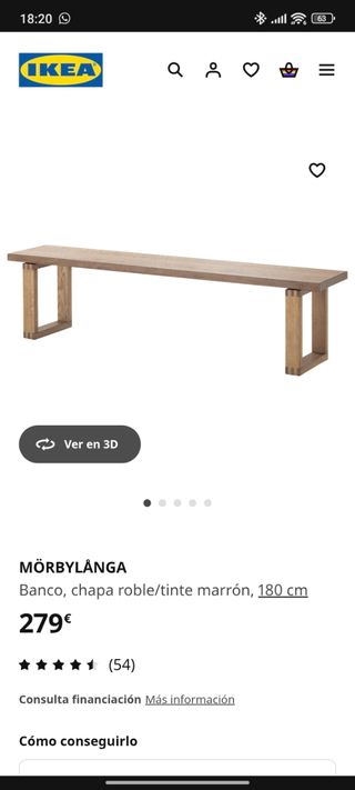 Mesa comedor Ikea MÖBIRLÅNGA madera maciza