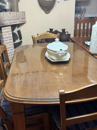 Mesa + 6 sillas madera - Comedor rústico