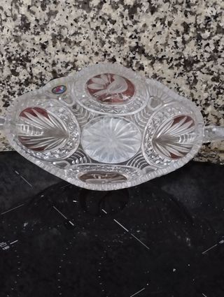 Frutero cristal rojo - Vintage