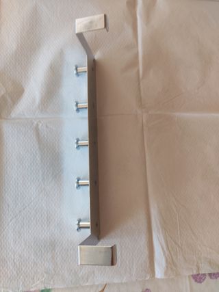 Perchero para puerta, en metal, color plata