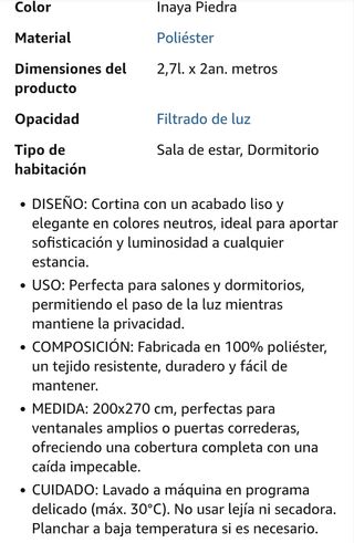 Cortina beige Fun&Deco - Salón