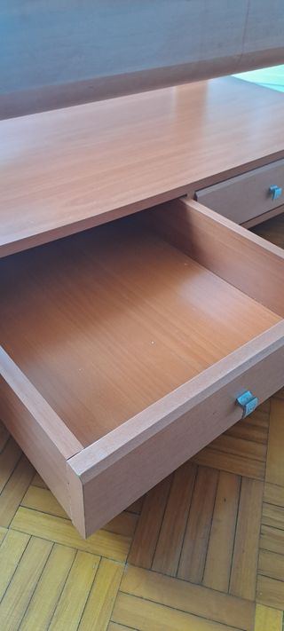 Mesa centro madera cristal