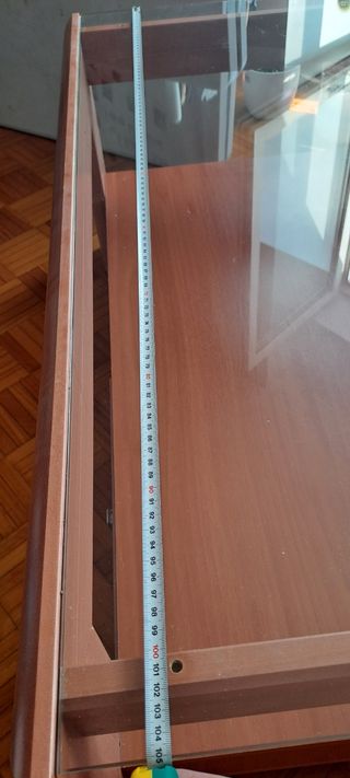 Mesa centro madera cristal