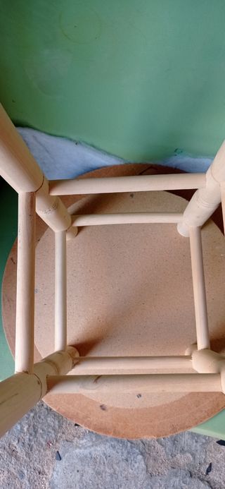 Mesita auxiliar vintage - madera y cristal