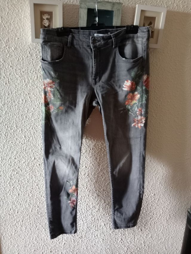 Jeans Zara grises mujer -talla 40