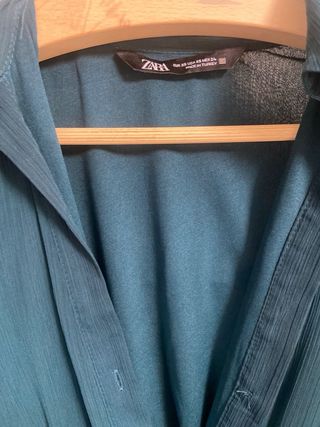 Vestido Zara largo azul verdoso - Talla XS