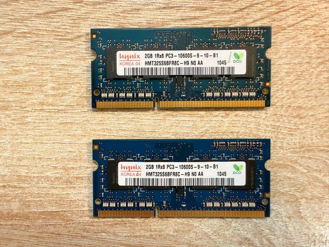 2x2GB DDR3-1333 Notebook RAM PC3-10600S CL9