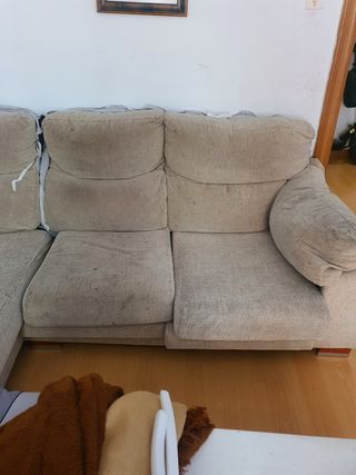 Sofá chaise longue beige