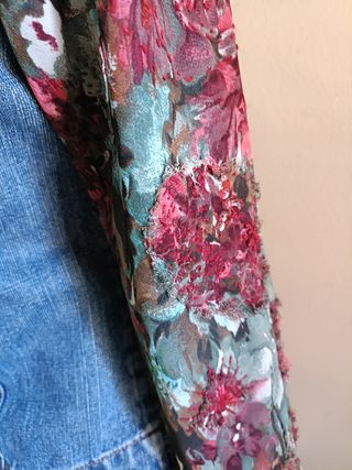 Cazadora vaquera única - roja y azul