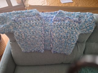 Jersey corto azul y blanco hecho a mano