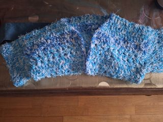 Jersey corto azul y blanco hecho a mano