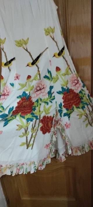 Vestido Derhy blanco talla S, pero  talla como 40