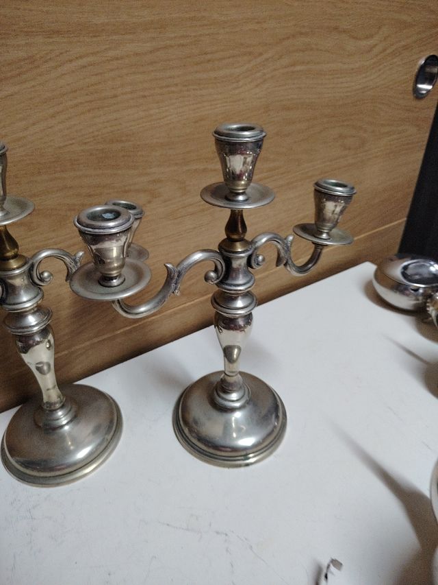 Candelabros alpaca plata - 2uds