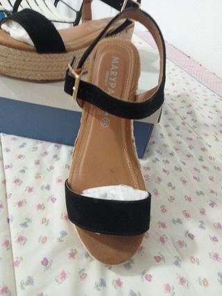 Sandalias esparto negras nº 38