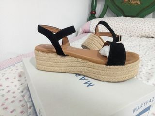 Sandalias esparto negras nº 38