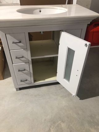 Mueble baño mármol blanco - 4 cajones